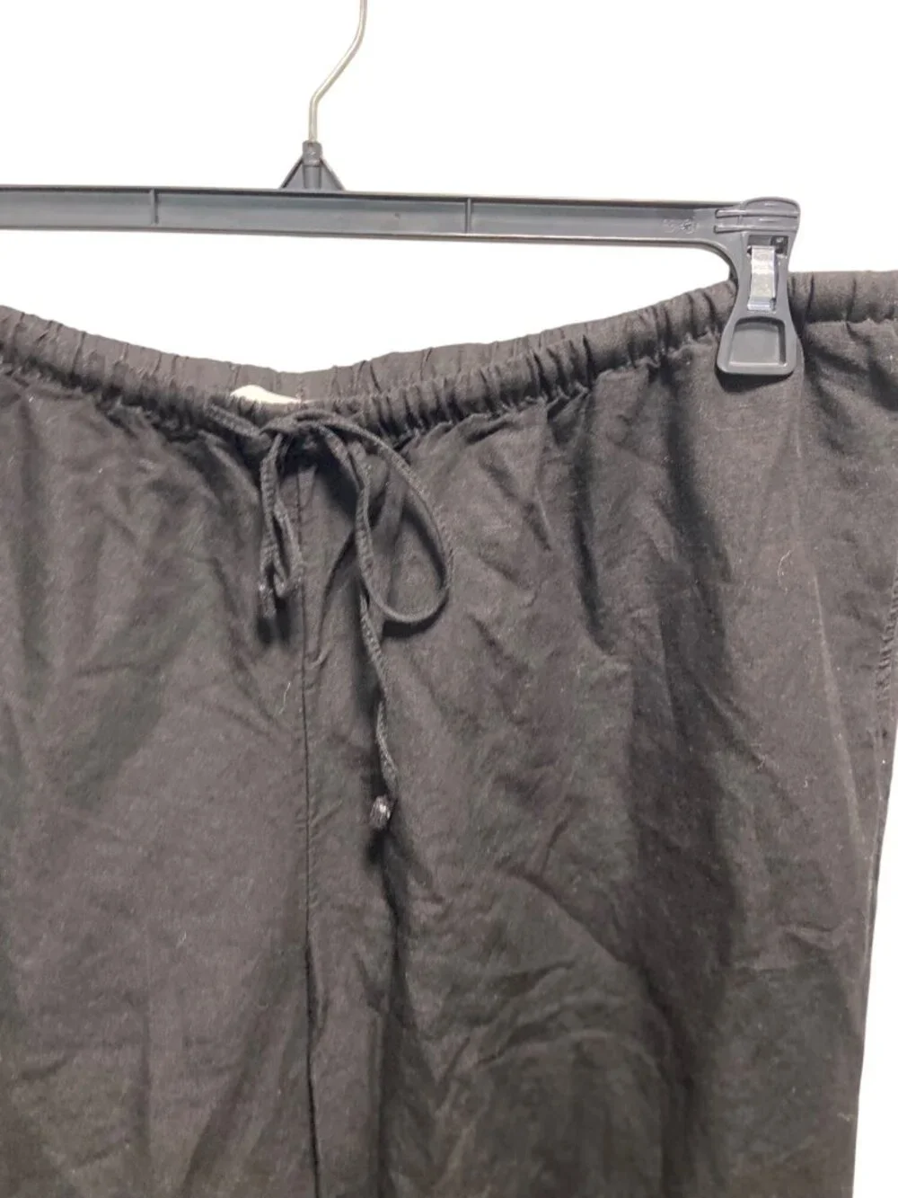 H&M Drawstring Linen Pants Black Size XL Beach Coastal Minimalist Vacation Cute